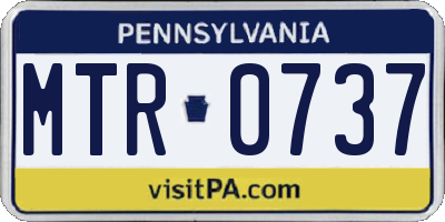 PA license plate MTR0737
