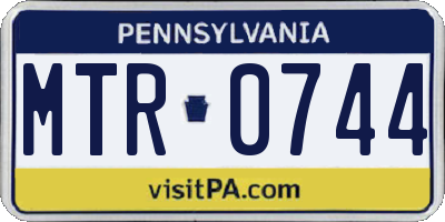 PA license plate MTR0744