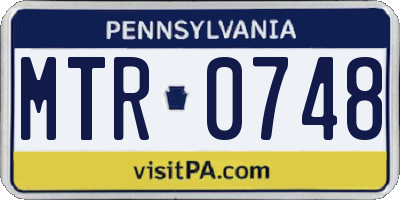 PA license plate MTR0748