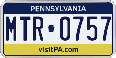 PA license plate MTR0757