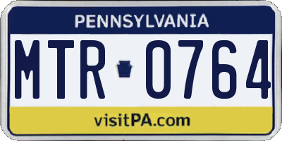 PA license plate MTR0764