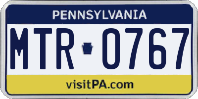PA license plate MTR0767