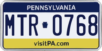 PA license plate MTR0768