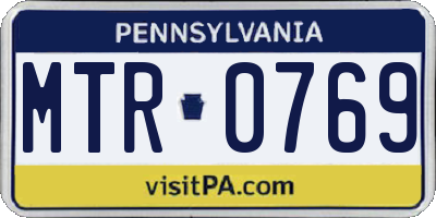 PA license plate MTR0769