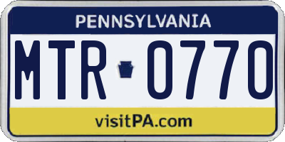PA license plate MTR0770