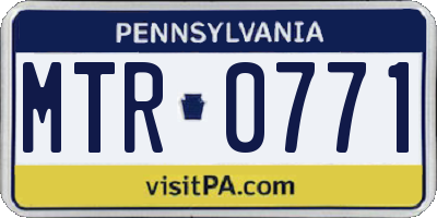 PA license plate MTR0771