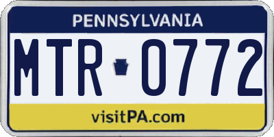 PA license plate MTR0772