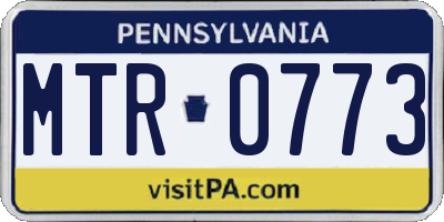 PA license plate MTR0773