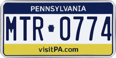 PA license plate MTR0774