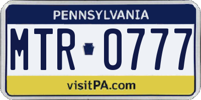 PA license plate MTR0777