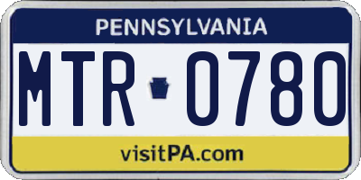 PA license plate MTR0780
