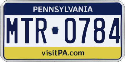 PA license plate MTR0784