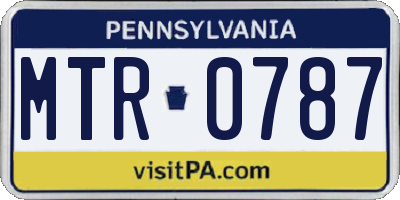 PA license plate MTR0787