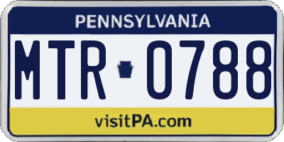 PA license plate MTR0788