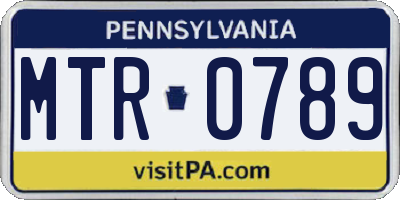 PA license plate MTR0789