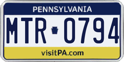 PA license plate MTR0794