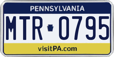 PA license plate MTR0795