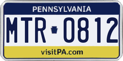PA license plate MTR0812