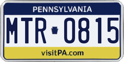 PA license plate MTR0815