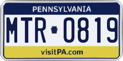 PA license plate MTR0819