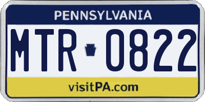 PA license plate MTR0822