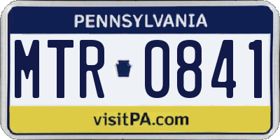 PA license plate MTR0841