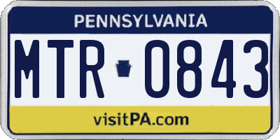 PA license plate MTR0843