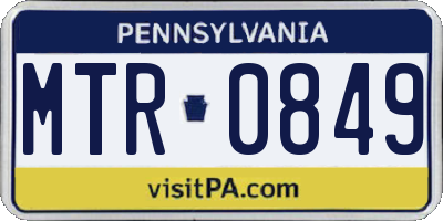 PA license plate MTR0849