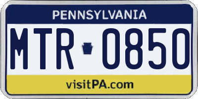PA license plate MTR0850