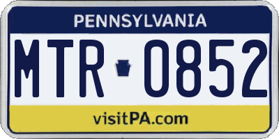 PA license plate MTR0852