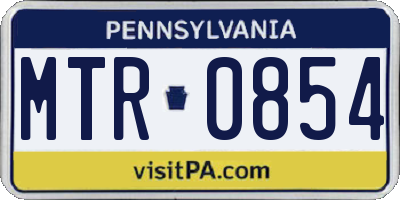 PA license plate MTR0854