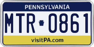 PA license plate MTR0861