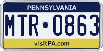 PA license plate MTR0863