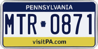 PA license plate MTR0871