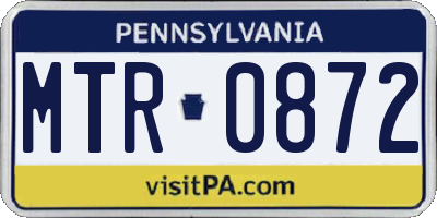 PA license plate MTR0872