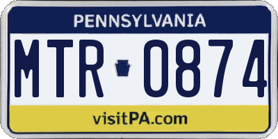 PA license plate MTR0874