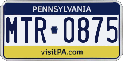 PA license plate MTR0875