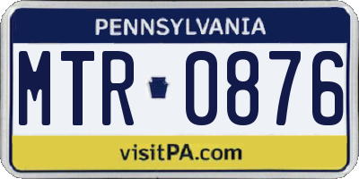 PA license plate MTR0876