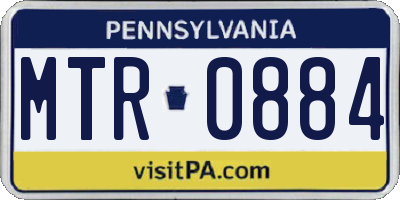 PA license plate MTR0884