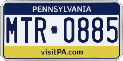 PA license plate MTR0885