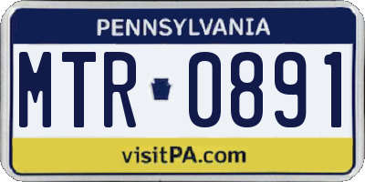 PA license plate MTR0891