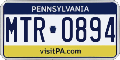 PA license plate MTR0894