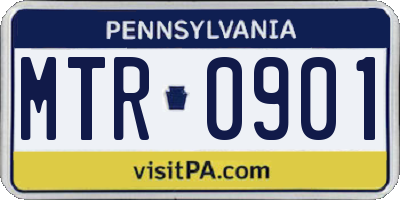 PA license plate MTR0901