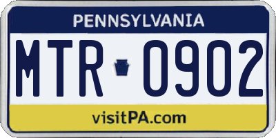 PA license plate MTR0902