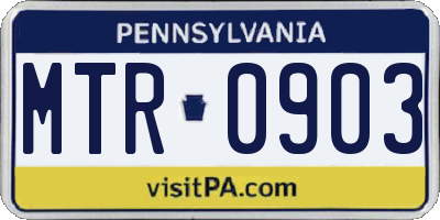 PA license plate MTR0903