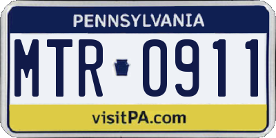 PA license plate MTR0911
