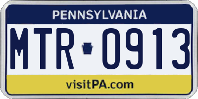 PA license plate MTR0913