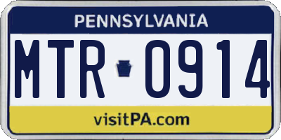 PA license plate MTR0914