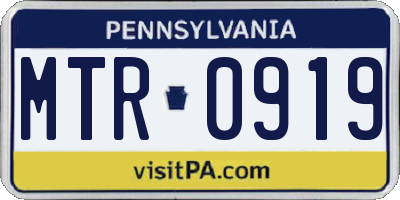 PA license plate MTR0919