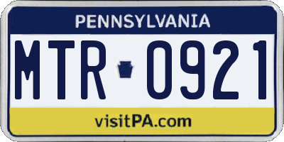 PA license plate MTR0921